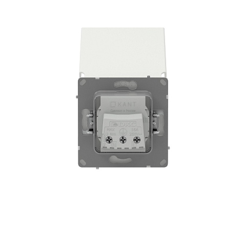 DKC KANT Розетка силовая, 2P+E, с з/ш, с крышкой, IP44, белый песок