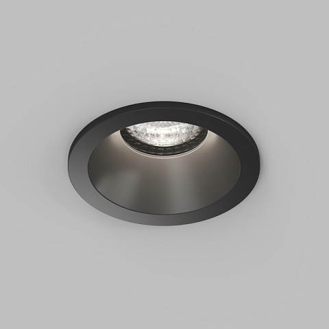 Denkirs DK2130-BK Встраиваемый влагозащищённый светильник COVE, IP44, до 15 Вт LED, GU10, алюминий, чёрный