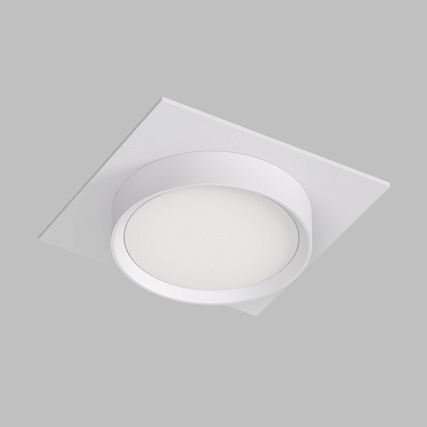 Denkirs DK2091-WH Встраиваемый светильник FLAT, IP 20, до 15 Вт, GX53, LED, белый, алюминий