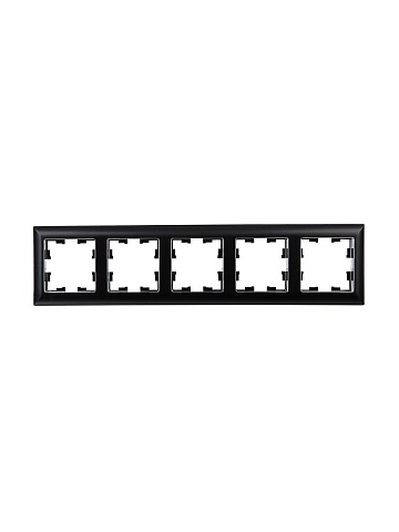 IEK BRITE DECOR Черный/хром 3D-форма Рамка 5-м РУ-5-Бр