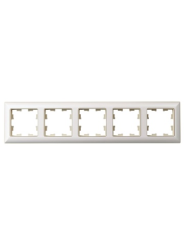 IEK BRITE DECOR Жемчуг/беж 3D-форма Рамка 5-мест. РУ-5-Бр