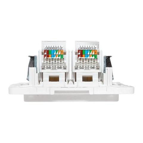 EKF PROxima Стокгольм Механизм розетки RJ-45 2-местной белый.