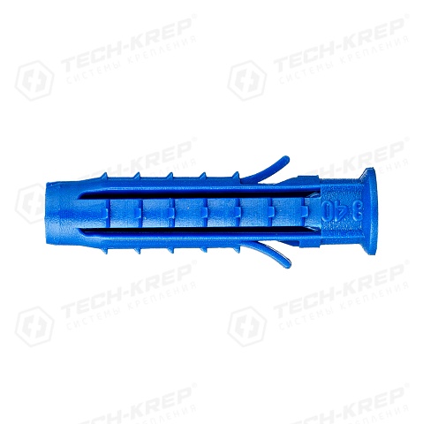 Tech-Krep Дюбель распорный Чапай 8х40 шипы+усы (синие) (500 шт) - пакет накл.