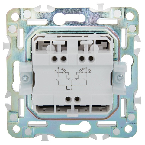 IEK SKANDY Графит Выключатель 2-клавишный 10А SK-V04G