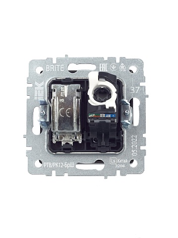 IEK BRITE Розетка двойная TV+RJ45 кат.5E РТВ/РК12-БрШ шампань