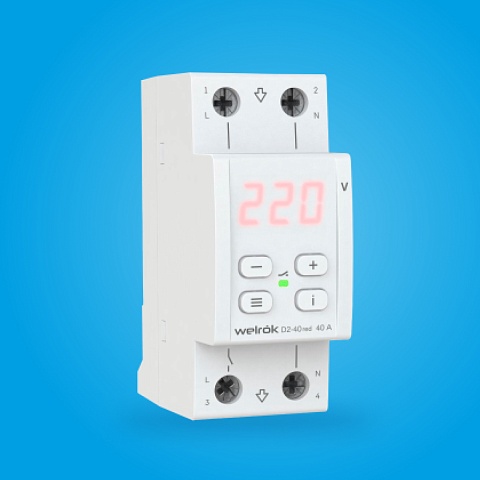 Реле напряжения Welrok D2-40 Red 40 А (max 50 A) 8 800 ВА