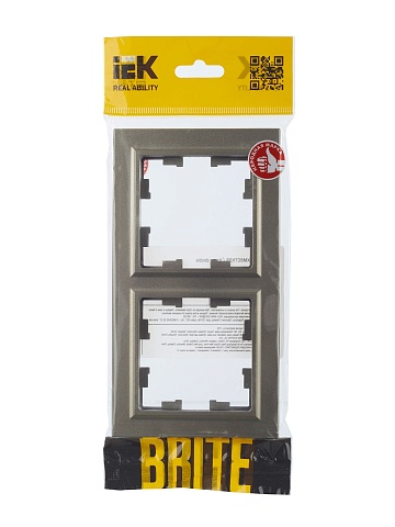 IEK BRITE Рамка 2-местная РУ-2-БрШ шампань
