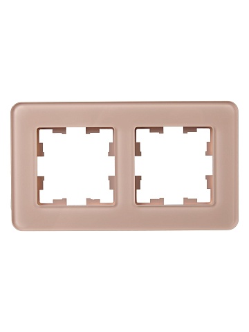 IEK BRITE DECOR Дымчатый матовый стекло скругл.угол Рамка 2-мест. РУ-2-2-Бр RE