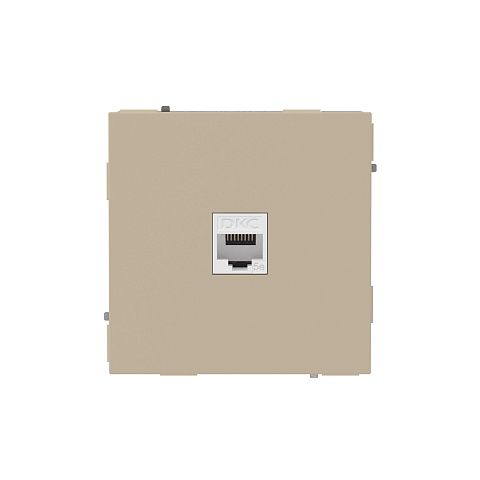 DKC KANT Компьютерная розетка RJ-45 без шторки, кат.5е одинарная, ванильный марципан