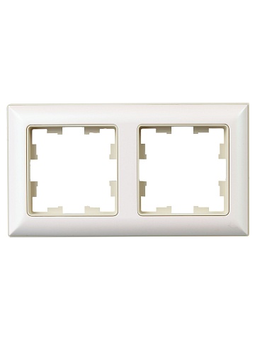 IEK BRITE DECOR Жемчуг/беж 3D-форма Рамка 2-мест. РУ-2-Бр
