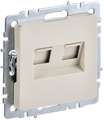 IEK BRITE Розетка двойная RJ11+RJ45 кат.5E РК/Т12-БрКр бежевый
