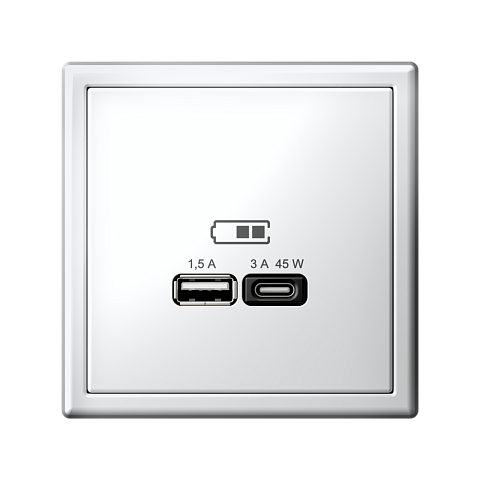 Systeme Electric ArtGallery Лотос USB Розетка A + тип-C 45Вт высокоскор.заряд. QC, PD, механизм