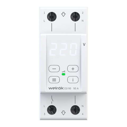 Реле напряжения Welrok D2-50 50 А (max 60 A) 11 000 ВА