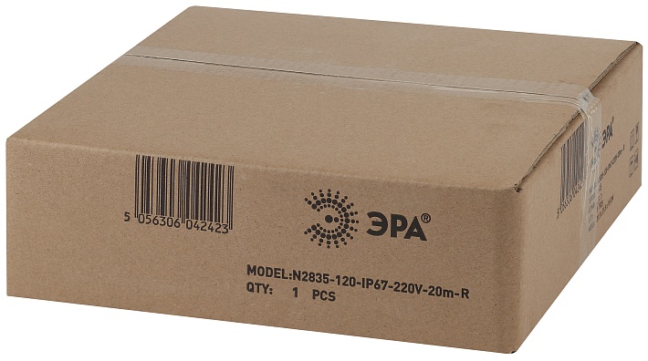 ЭРА Светодиодная неоновая лента N2835-120-IP67-220V-20m-R красный