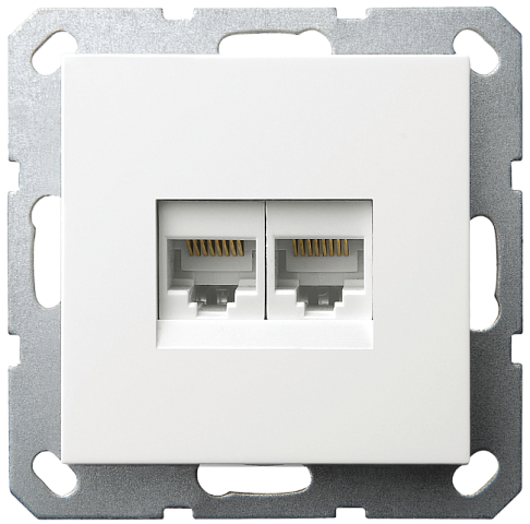 Jasmart G Белый глянцевый Розетка RJ45 2-ая, 6 категория