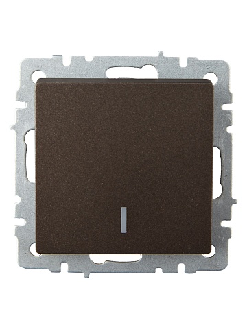 IEK BRITE BASE Темн.бронза Выключ. 1-кл. прох. с инд. 10А ВС10-1-7-БрТБ