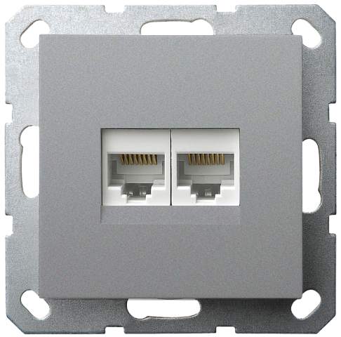 Jasmart G Алюминий Розетка RJ45 2-ая, 6 категория