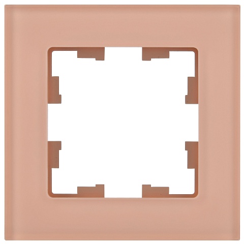 IEK BRITE DECOR Персик матовый стекло Рамка 1-мест. РУ-1-2-БрП