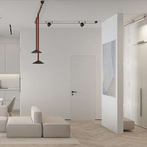 Denkirs DK5577-WH Трековый светильник Belty Linear со светодиодом L642mm H45mm 48V 24W 120° 3000K IP20 белый алюминий