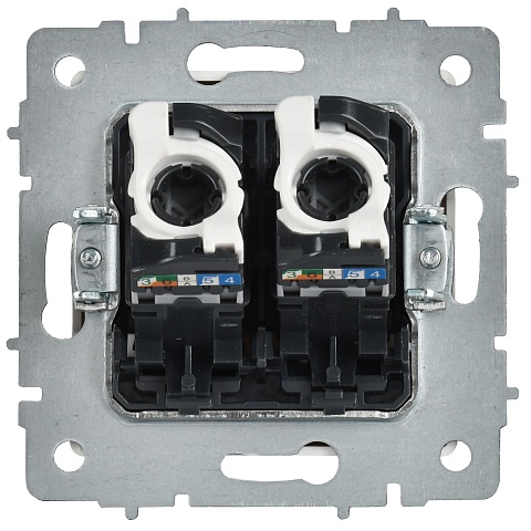 IEK BRITE Роз. комп. 2-ая RJ45 кат.5E РК10-2-БрАБ а/б