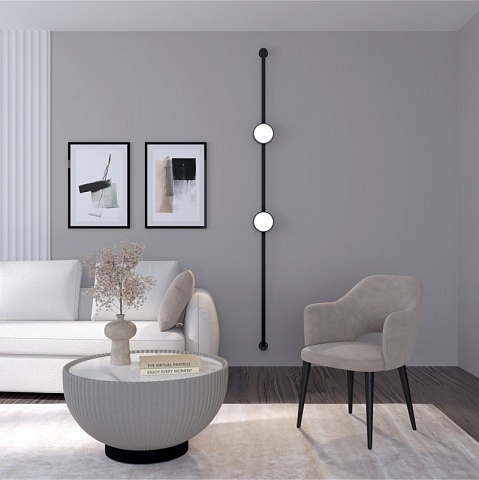 Denkirs DK5567-BK Трековый светильник Belty Flow со светодиодом d168mm H30mm 48V 10W 120° 3000K IP20 черный алюминий