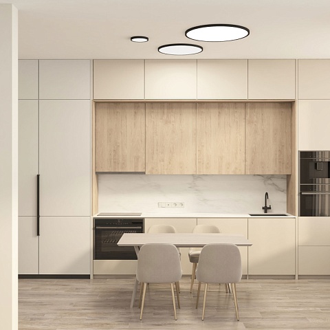 Denkirs DK6522-BK Накладной светильник THIN, IP40, 36W, 3000K/4000K/6500K, переключатель цветовой температуры на корпусе, черный, полимер