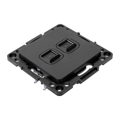 EKF Стокгольм Механизм Розетки RJ-45 2-местной черный.