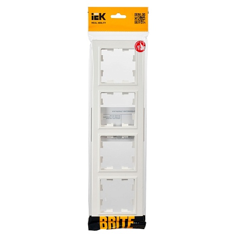 IEK BRITE Рамка 4-местная РУ-4-БрБ белый