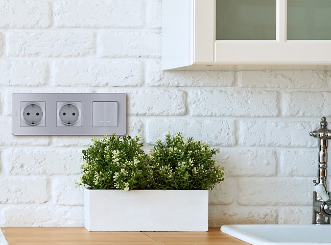 Legrand INSPIRIA Алюминий Розетка 2К+З со шторками - немецкий стандарт - 16 А - 250 В