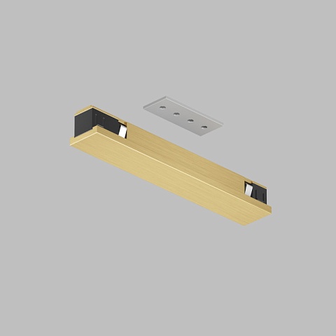 Denkirs TR5722-SB Электрический коннектор прямой для трека SHINE BASE, 48V DC, IP20, сатинированная латунь, алюминий