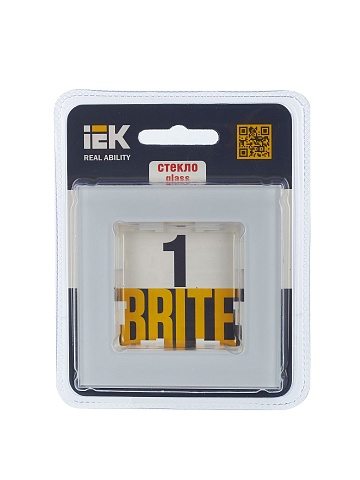 IEK BRITE Рамка 1-мест. РУ-1-2-БрБ стекло бел.