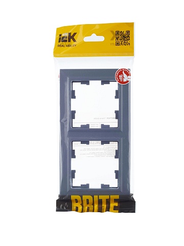 IEK BRITE Рамка 2-местная РУ-2-БрМ маренго