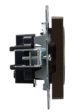 IEK BRITE Розетка 1-местная без заземления без защитных шторок 10А РС10-1-0-БрТБ темная бронза