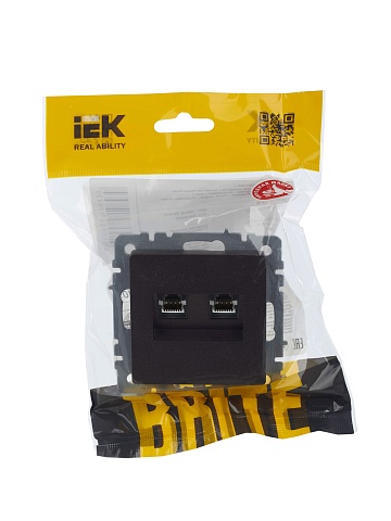 IEK BRITE Розетка двойная RJ11+RJ45 кат.5E РК/Т12-БрТБ темная бронза