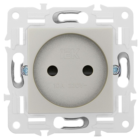 IEK SKANDY Шампань Розетка б/з с защитными шторками 10А SK-R01Sh