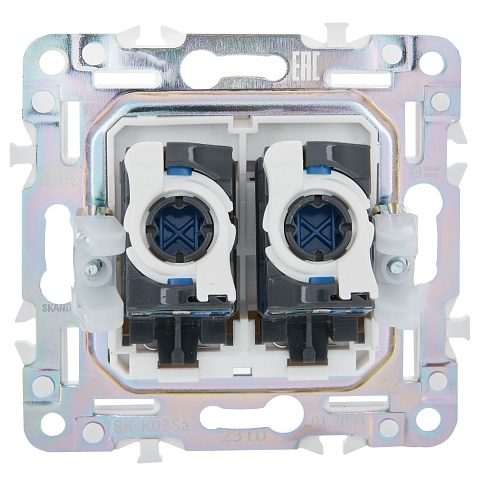 IEK SKANDY Песочный Розетка компьютерная двойная RJ45 кат.5E SK-K03Sa