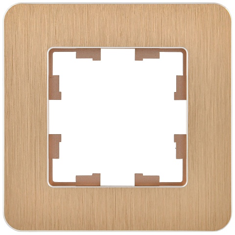 IEK BRITE DECOR Шампань металл скругл.угол Рамка 1-м РУ-1-1-Бр RE AL
