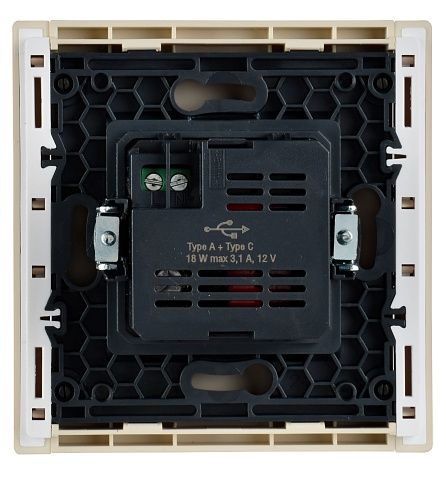 IEK FORTE&PIANO Ваниль Розетка USB A+C 18Вт FP451