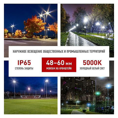 ЭРА Светильник уличный светодиодный SPP-5-80-5K-W 80Вт 5000К IP65 КСС Ш гарантия 5 лет
