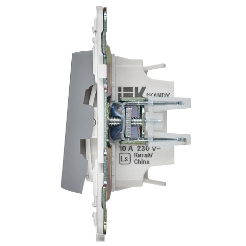IEK SKANDY Серый Выключатель 2-клавишный проходной 10А SK-V05Gr