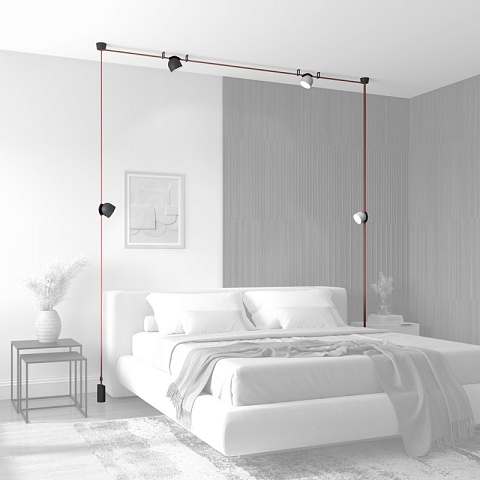 Denkirs DK5543-BK Поворотный трековый светильник Belty Spot со светодиодом d100mm H107mm 48V 12W 120° 3000K IP20 черный алюминий