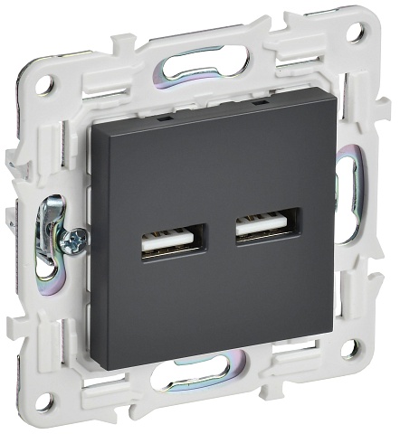 IEK SKANDY Титан Розетка USB A+A 3,1А SK-R15T