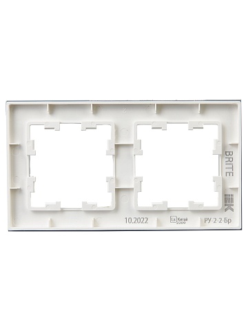 IEK BRITE DECOR Белый матовый стекло Рамка 2-м РУ-2-2-Бр