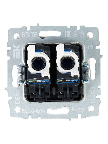 IEK BRITE BASE Темн.бронза Розетка комп. 2-ая RJ45 кат.6 РК11-2-БрТБ