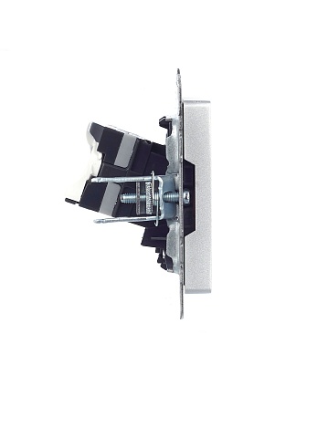 IEK BRITE Розетка компьютерная RJ45 кат.5E РК10-БрА алюминий