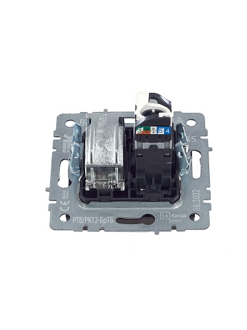IEK BRITE Розетка двойная TV+RJ45 кат.5E РТВ/РК12-БрТБ темная бронза