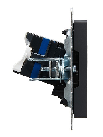 IEK BRITE BASE Графит Розетка комп. 2-ая RJ45 кат.6 РК11-2-БрГ
