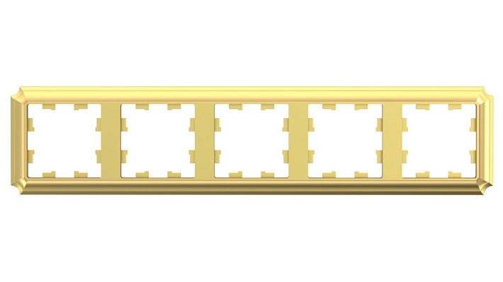 Systeme Electric AtlasDesign Antique 5-постовая РАМКА, универсальная, ЗОЛОТО