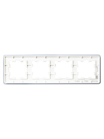 IEK BRITE DECOR Белый матовый стекло скругл.угол Рамка 4-м РУ-4-2-Бр RE