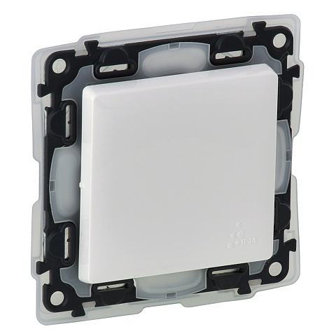 Legrand Valena LIFE Бел IP44 Выключатель двухполюсный 16АХ 250В  (с лицевой панелью)